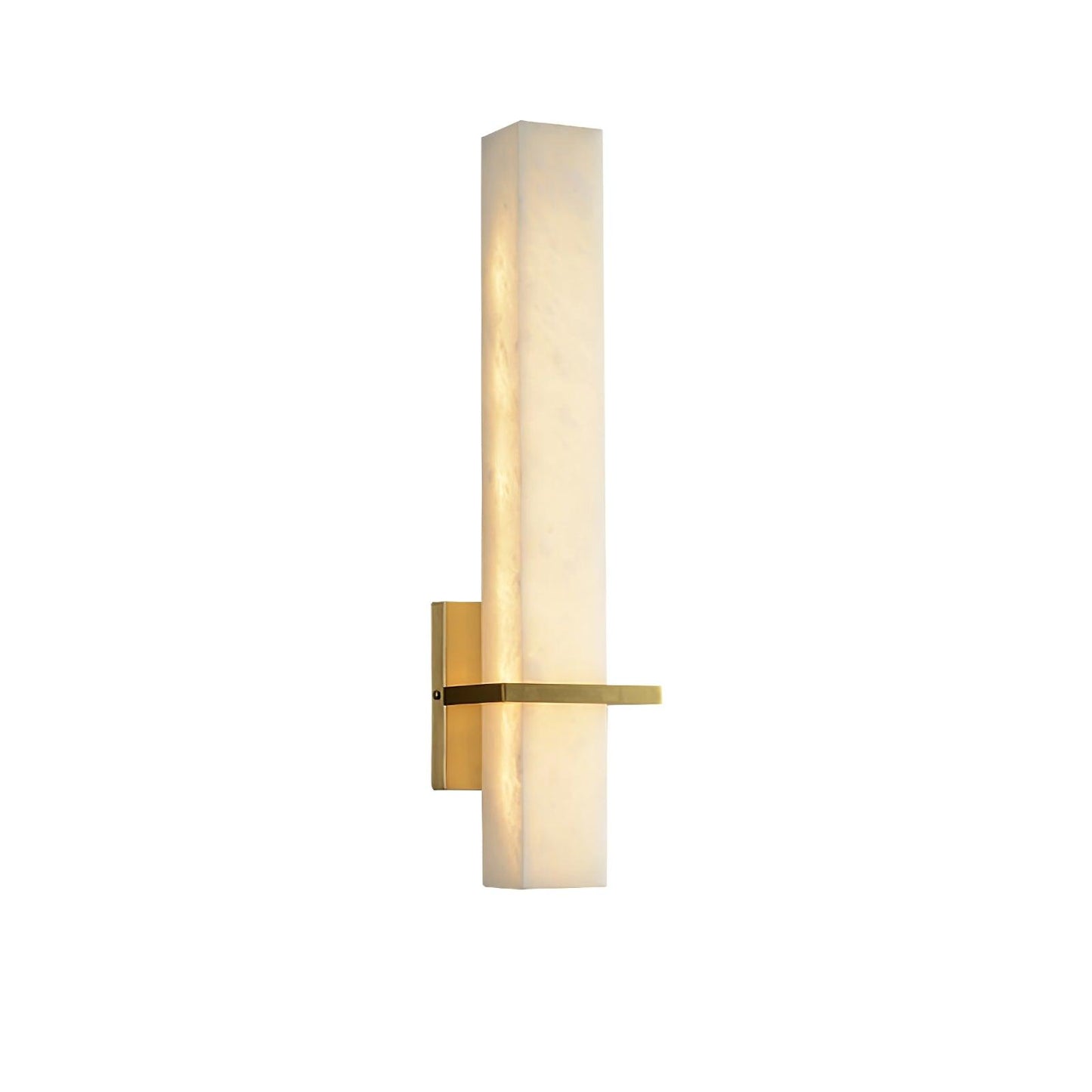 Milan Brass & White Alabaster Wall Sconce with Adjustable LED Light