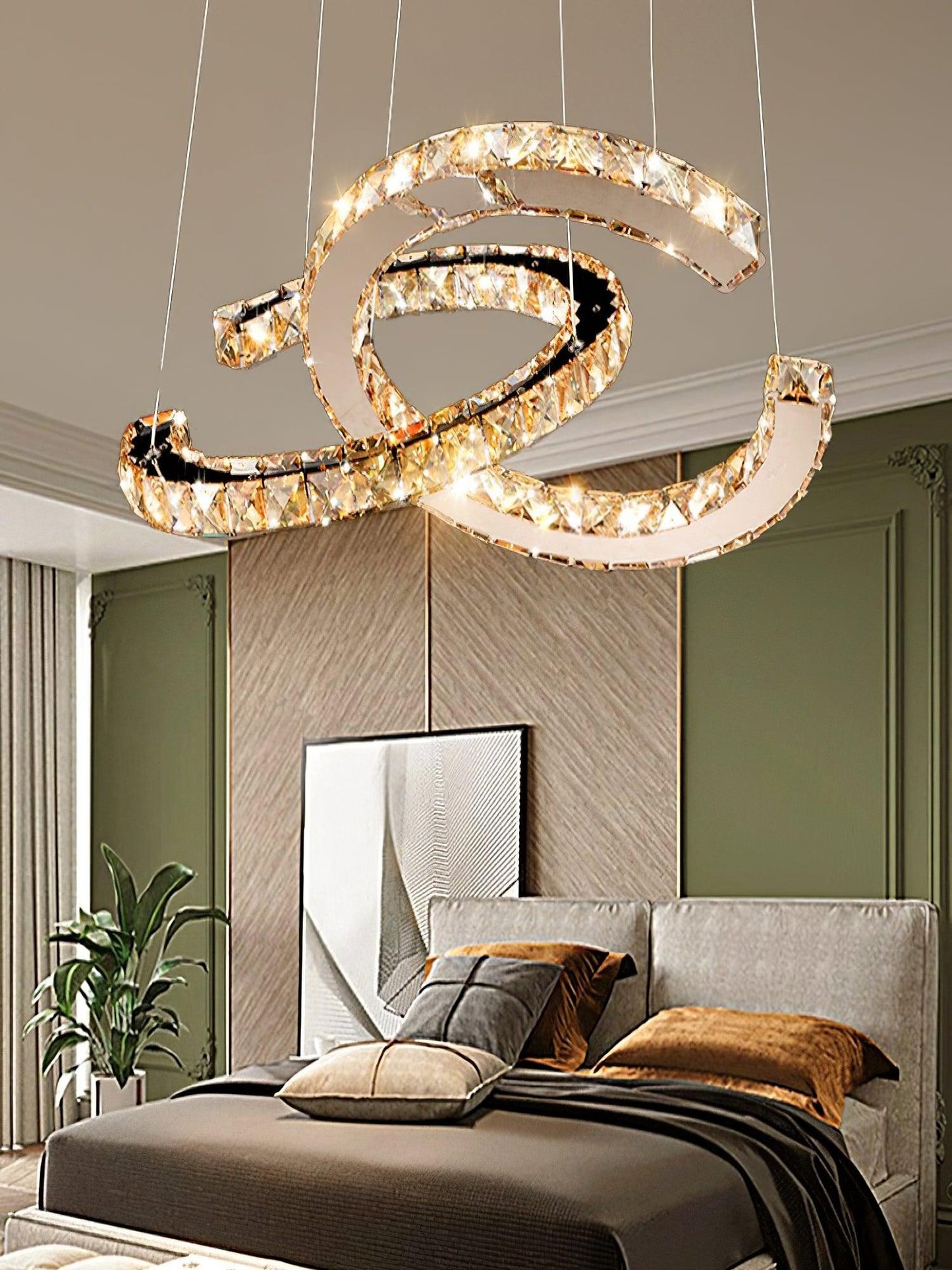 Modern Crystal Double C Chandelier - YIOSI