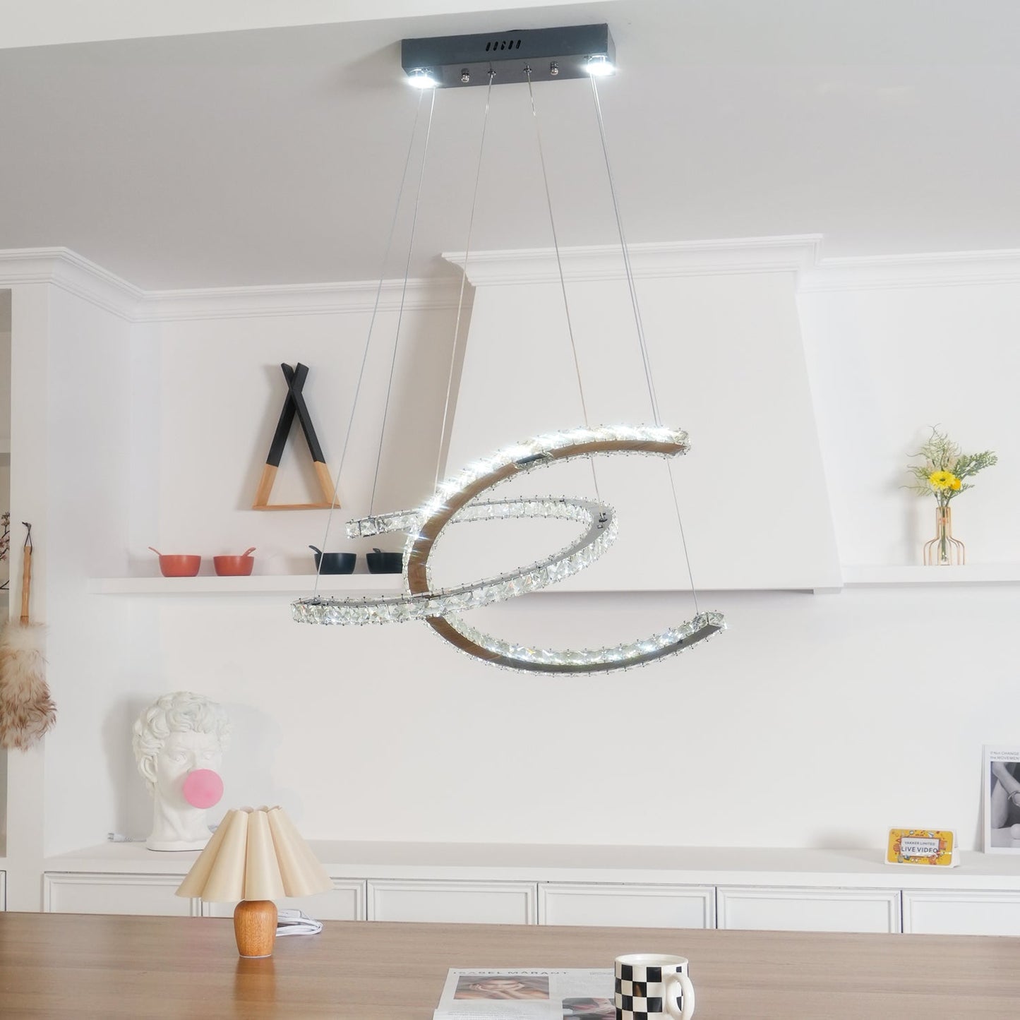 Modern Crystal Double C Chandelier - YIOSI