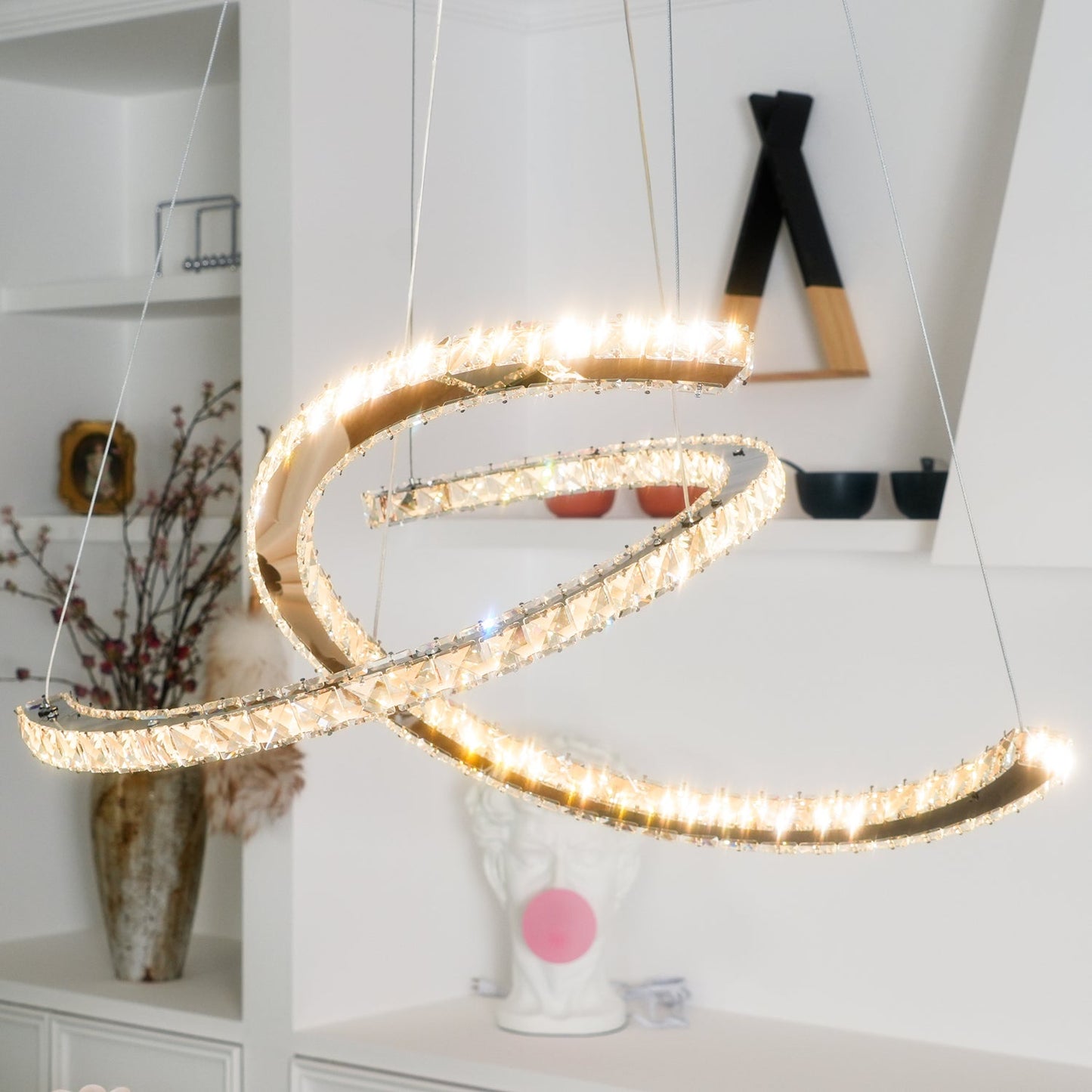 Modern Crystal Double C Chandelier - YIOSI