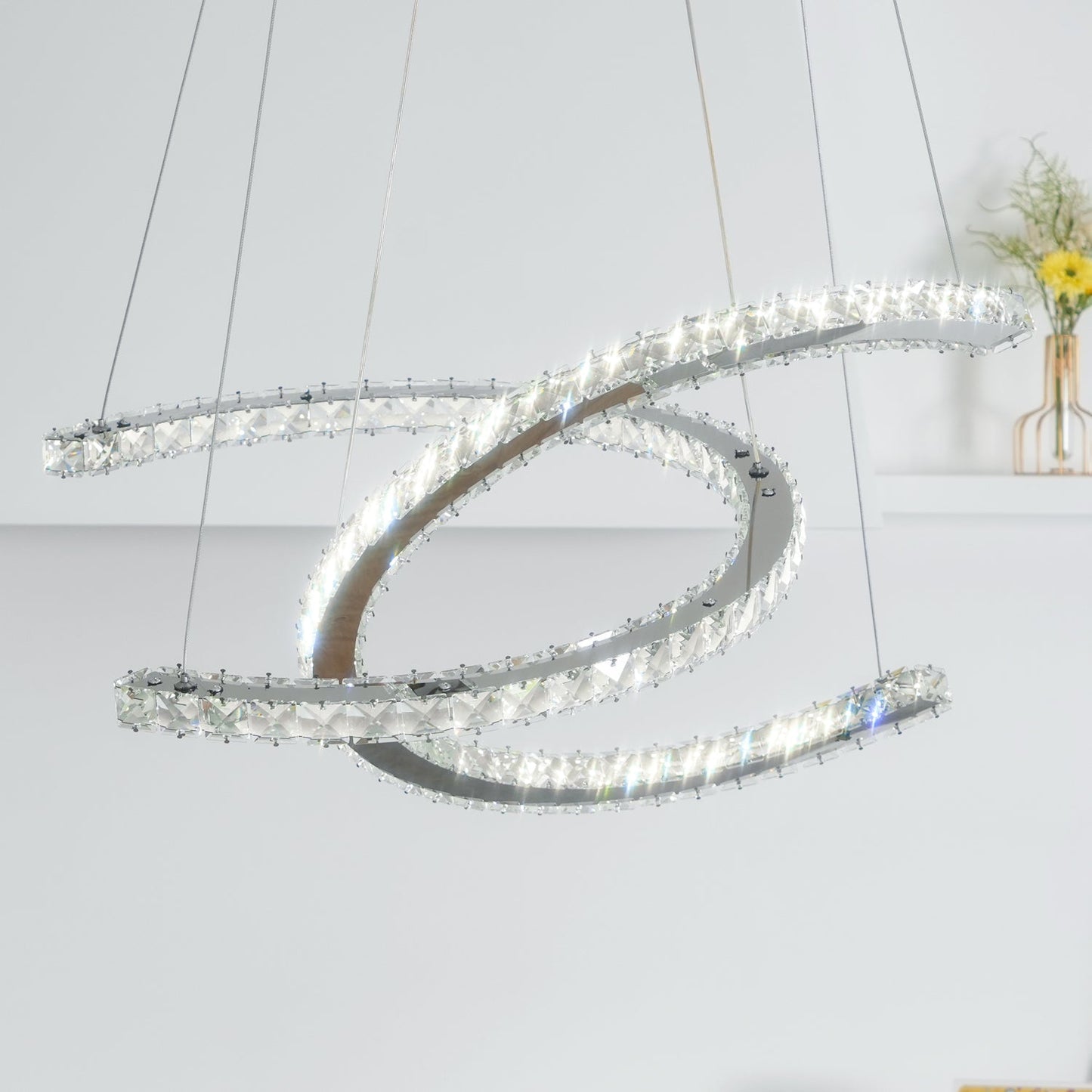 Modern Crystal Double C Chandelier - YIOSI