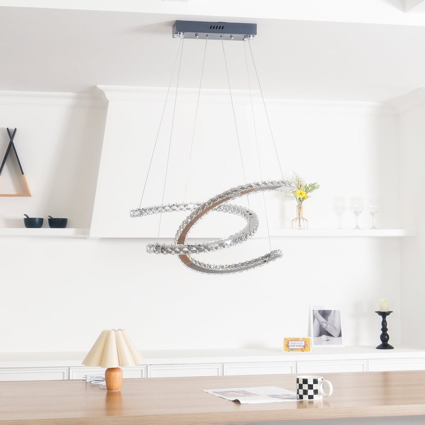 Modern Crystal Double C Chandelier - YIOSI