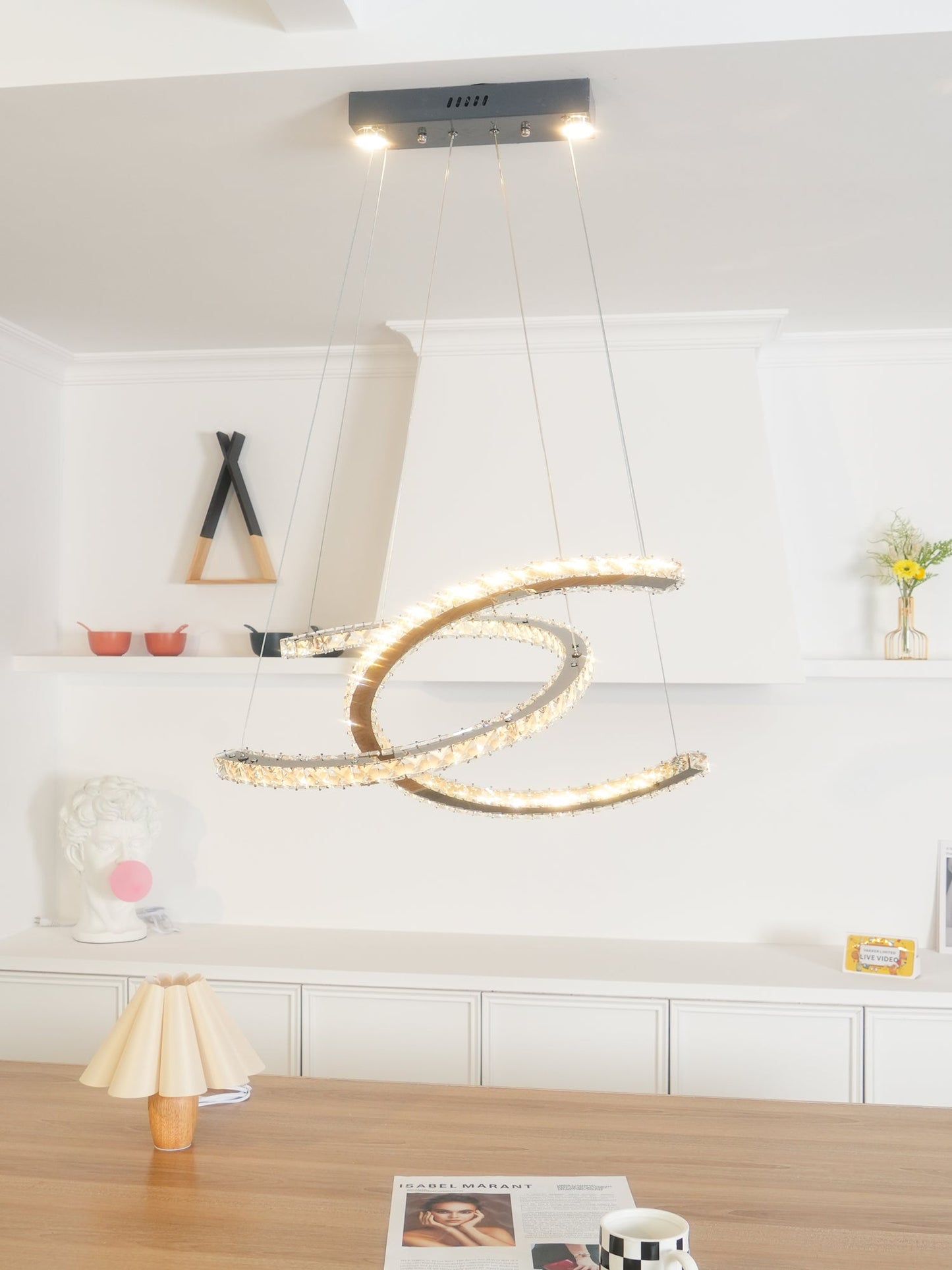 Modern Crystal Double C Chandelier - YIOSI
