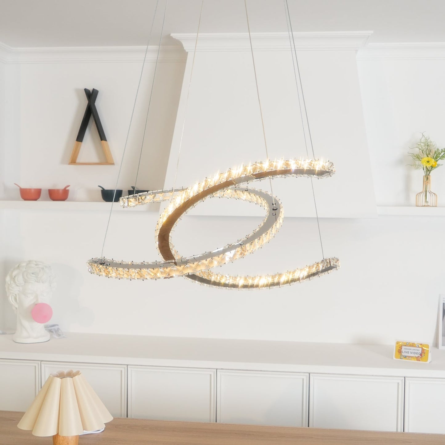 Modern Crystal Double C Chandelier - YIOSI