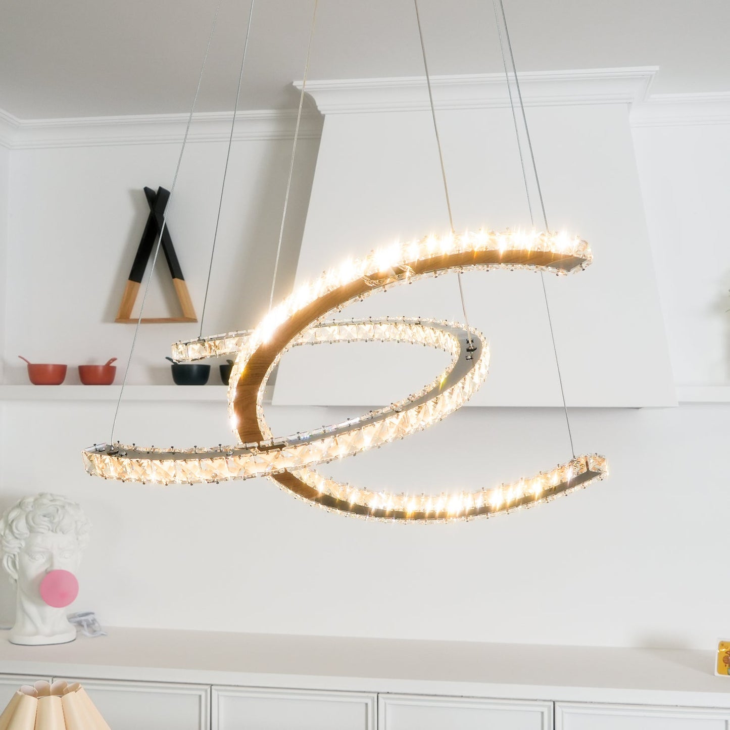 Modern Crystal Double C Chandelier - YIOSI