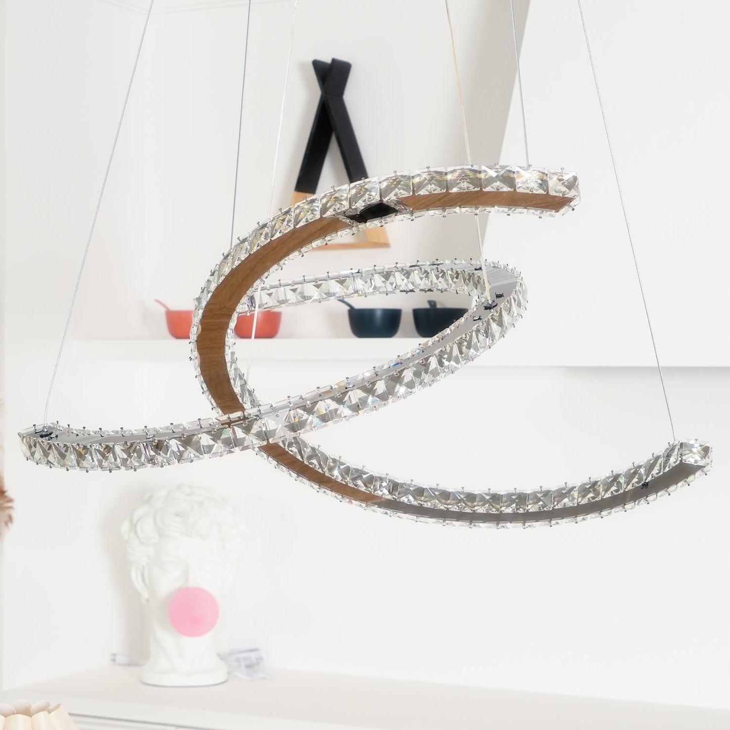 Modern Crystal Double C Chandelier - YIOSI