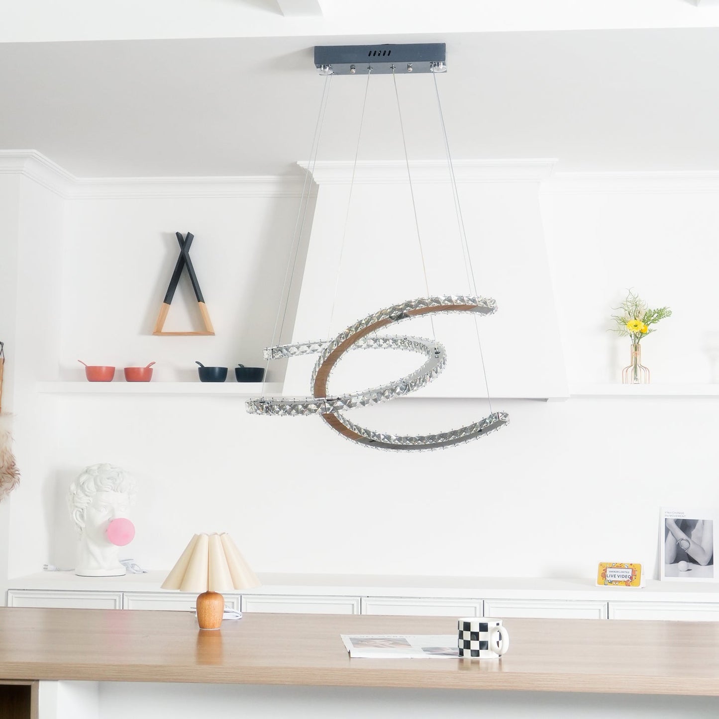 Modern Crystal Double C Chandelier - YIOSI