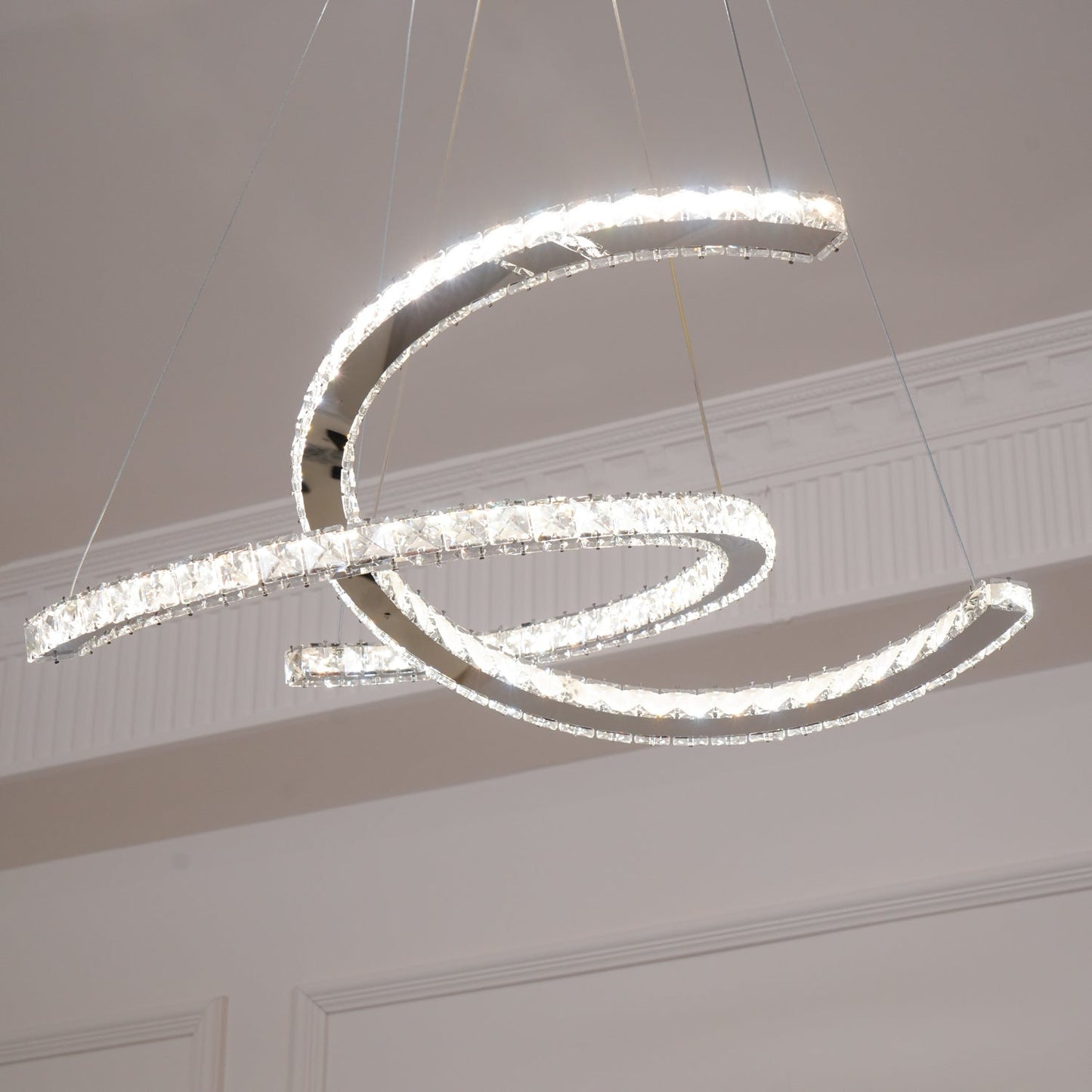 Modern Crystal Double C Chandelier - YIOSI