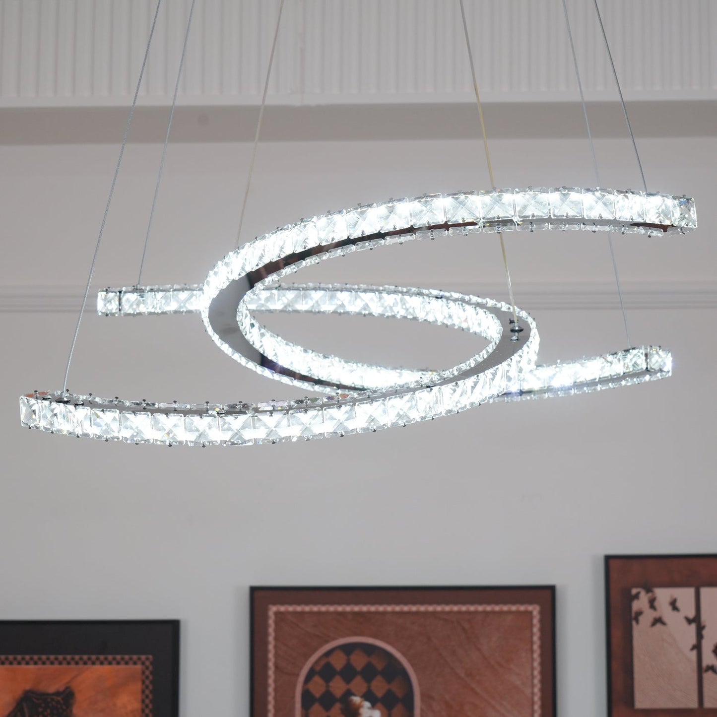 Modern Crystal Double C Chandelier - YIOSI