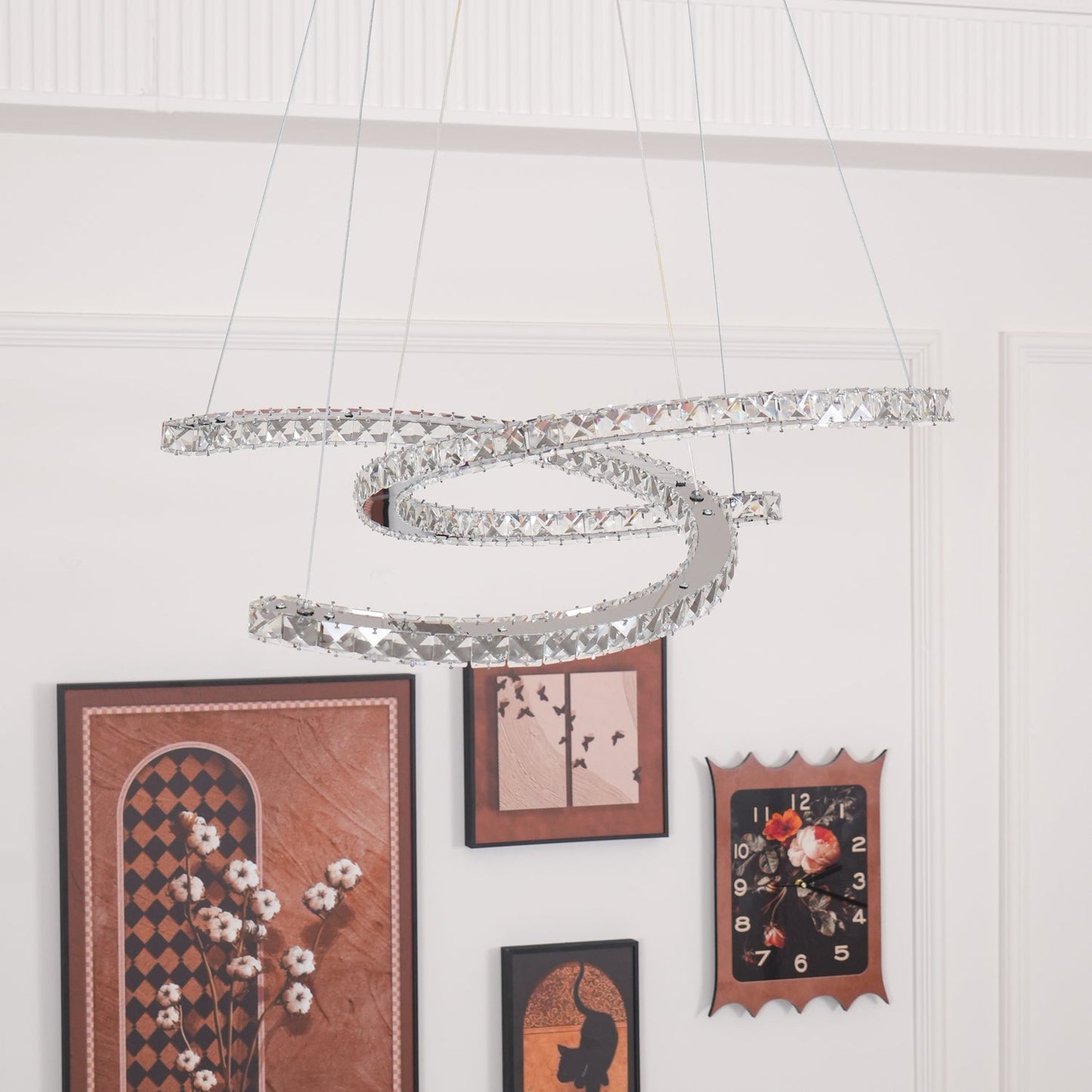 Modern Crystal Double C Chandelier - YIOSI