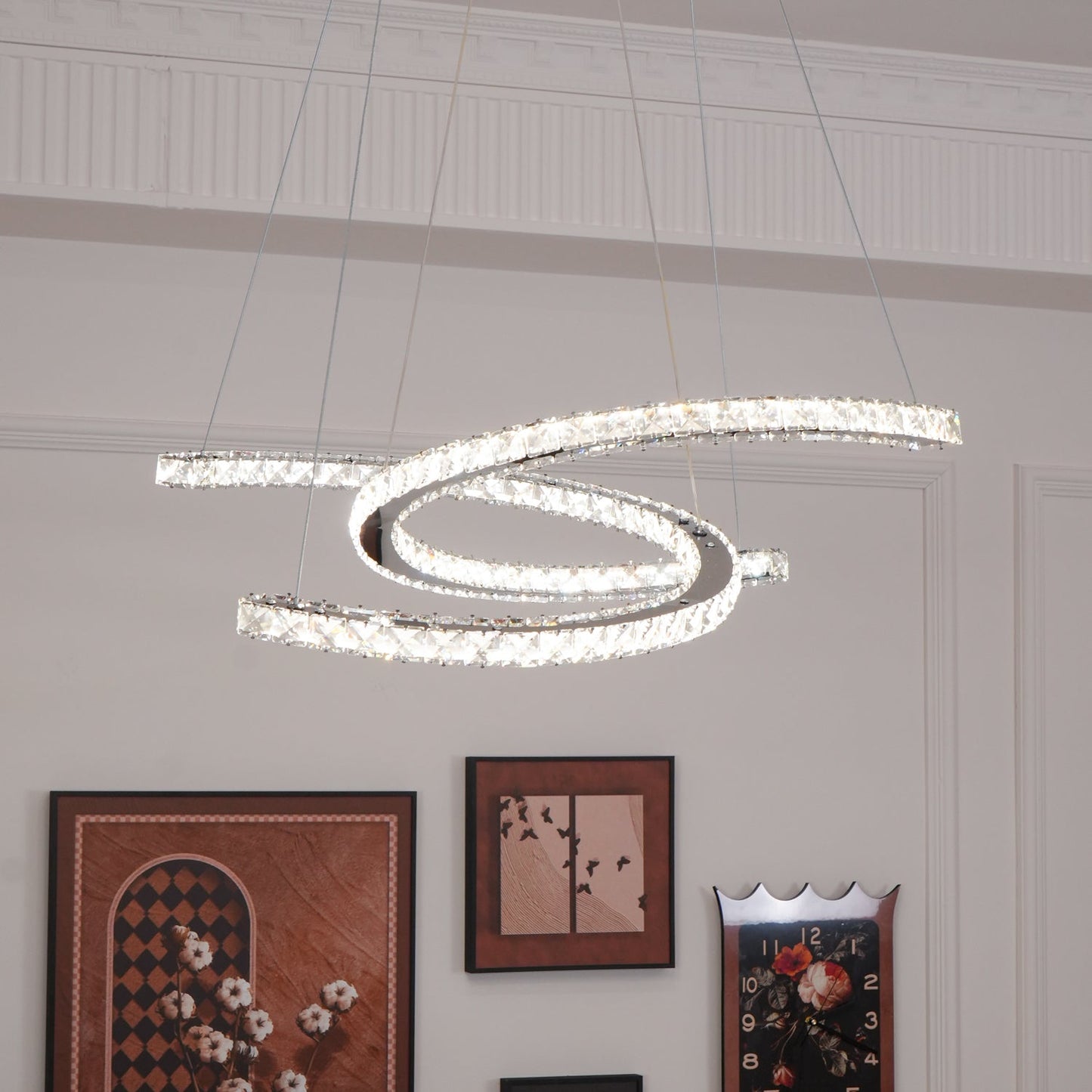 Modern Crystal Double C Chandelier - YIOSI