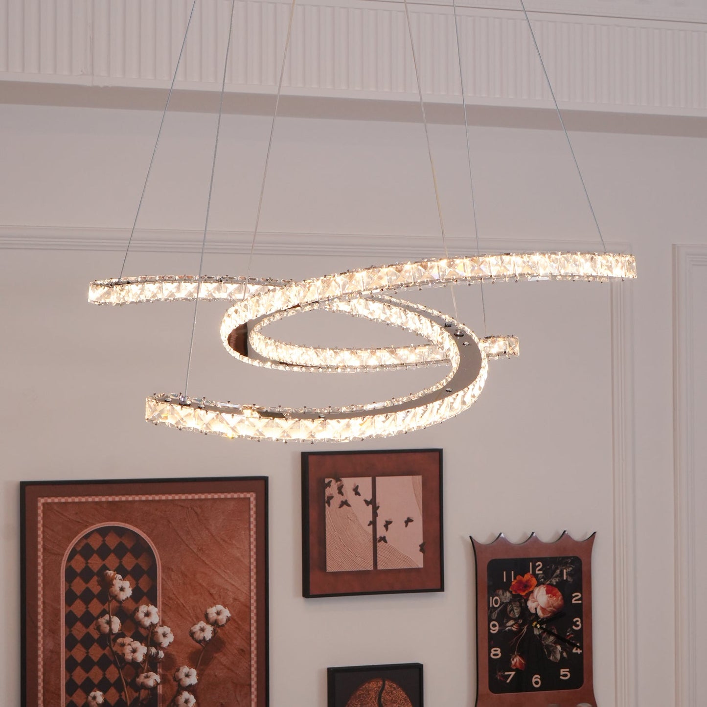 Modern Crystal Double C Chandelier - YIOSI