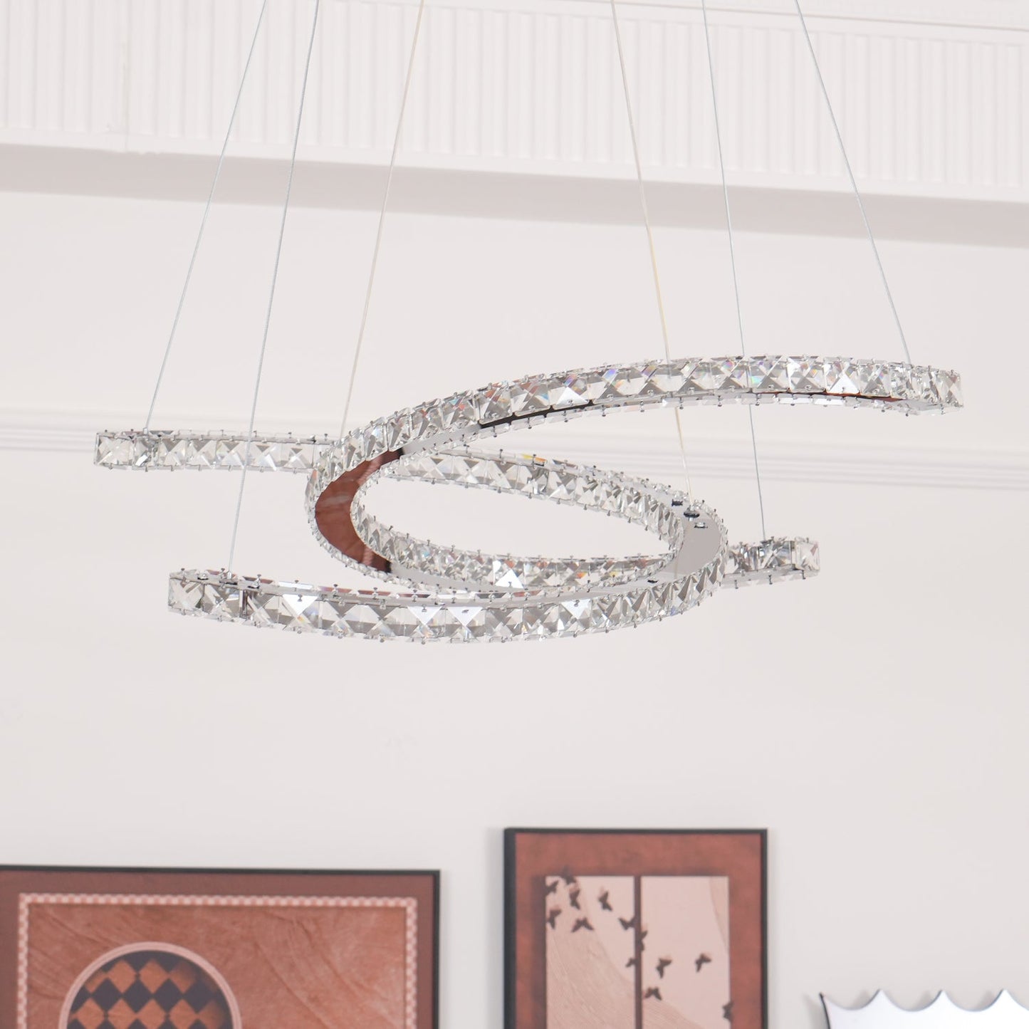 Modern Crystal Double C Chandelier - YIOSI