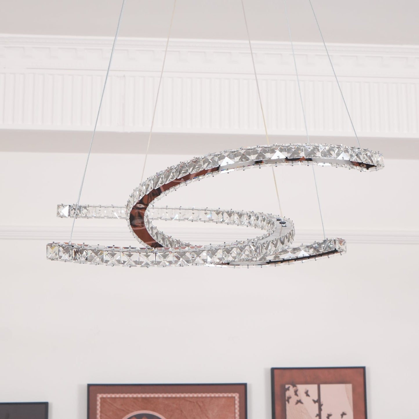 Modern Crystal Double C Chandelier - YIOSI