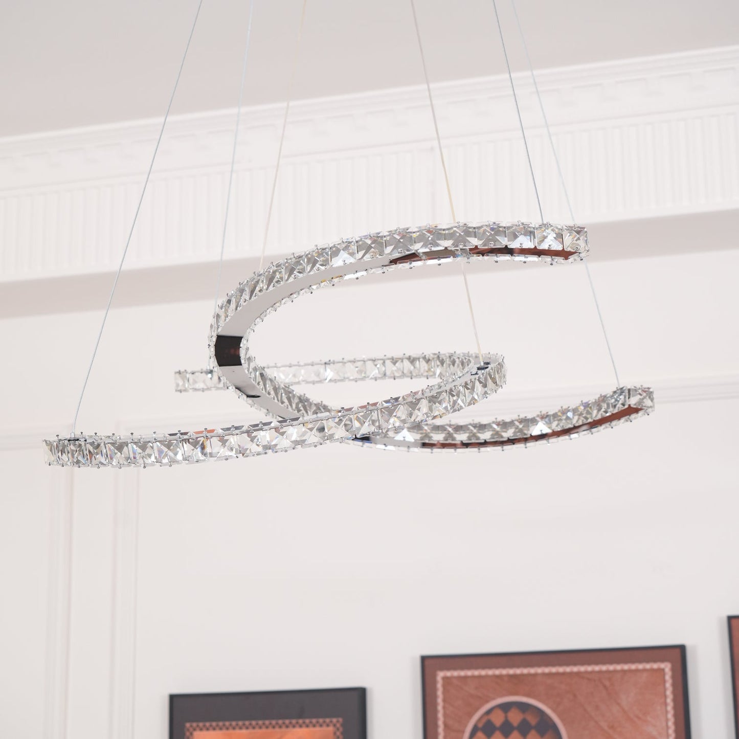 Modern Crystal Double C Chandelier - YIOSI