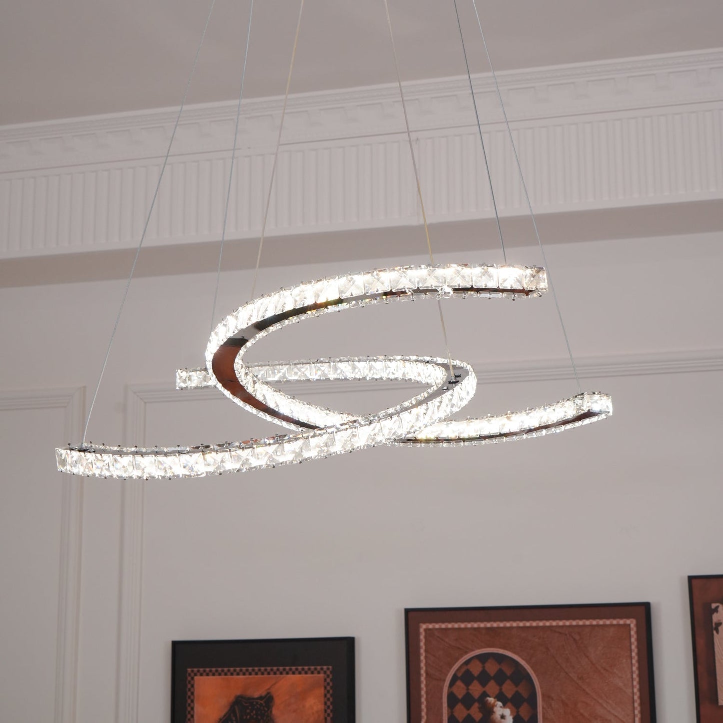 Modern Crystal Double C Chandelier - YIOSI
