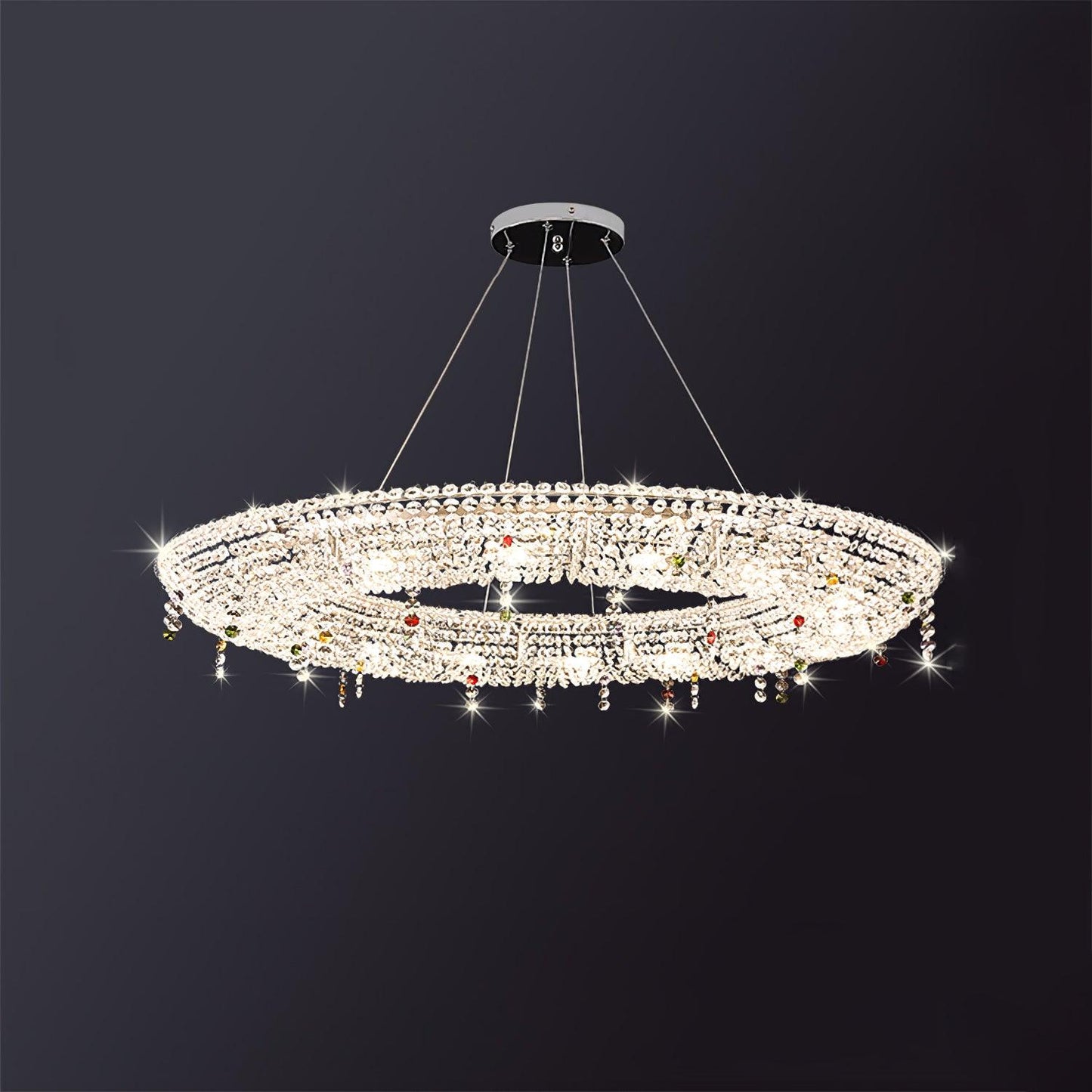 Modern Round Crystal Chandelier - YIOSI