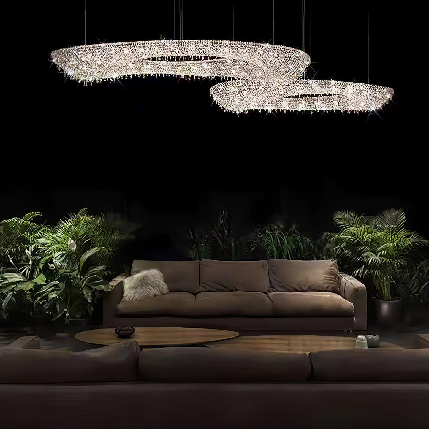 Modern Round Crystal Chandelier - YIOSI