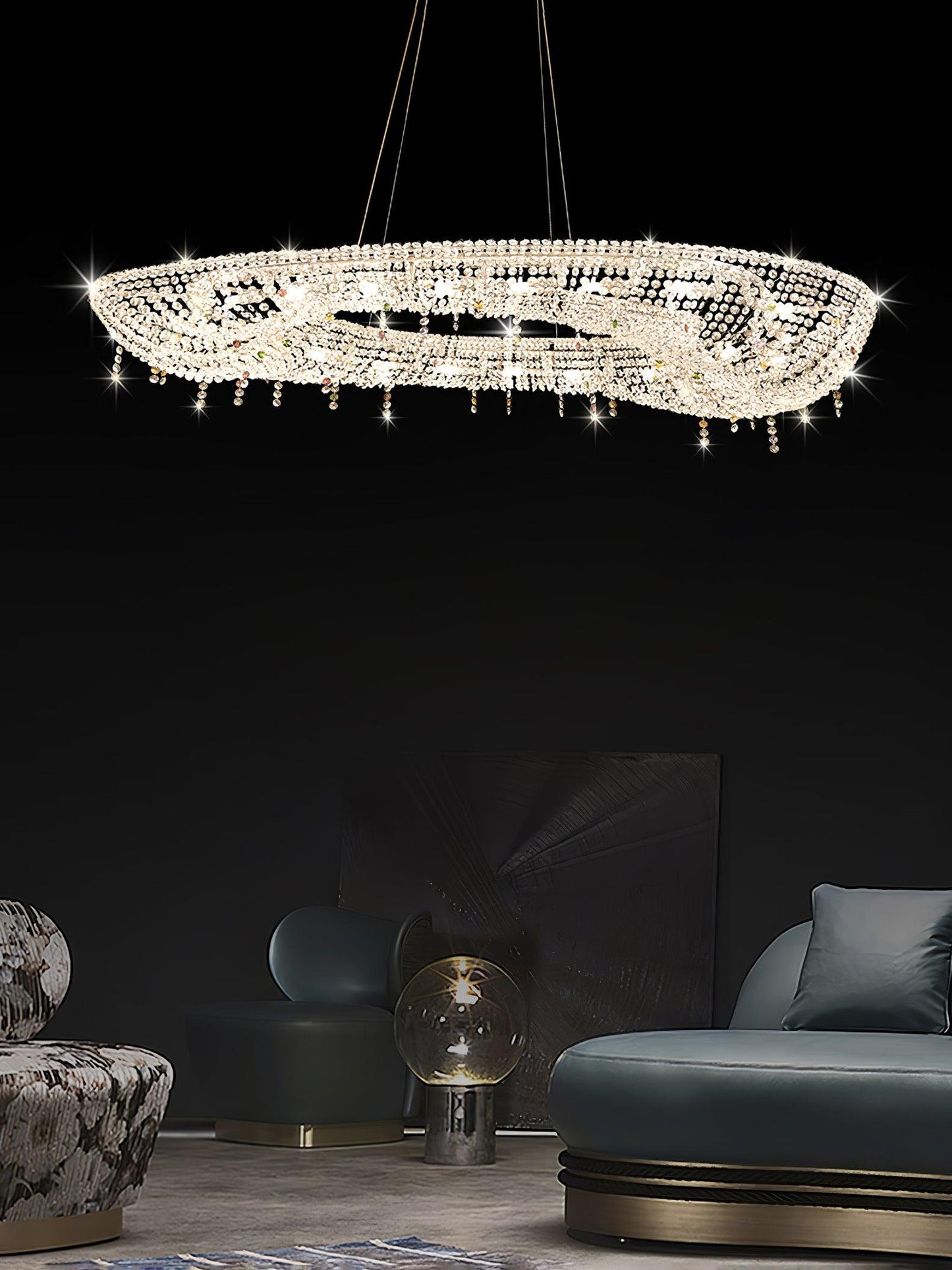 Modern Round Crystal Chandelier - YIOSI