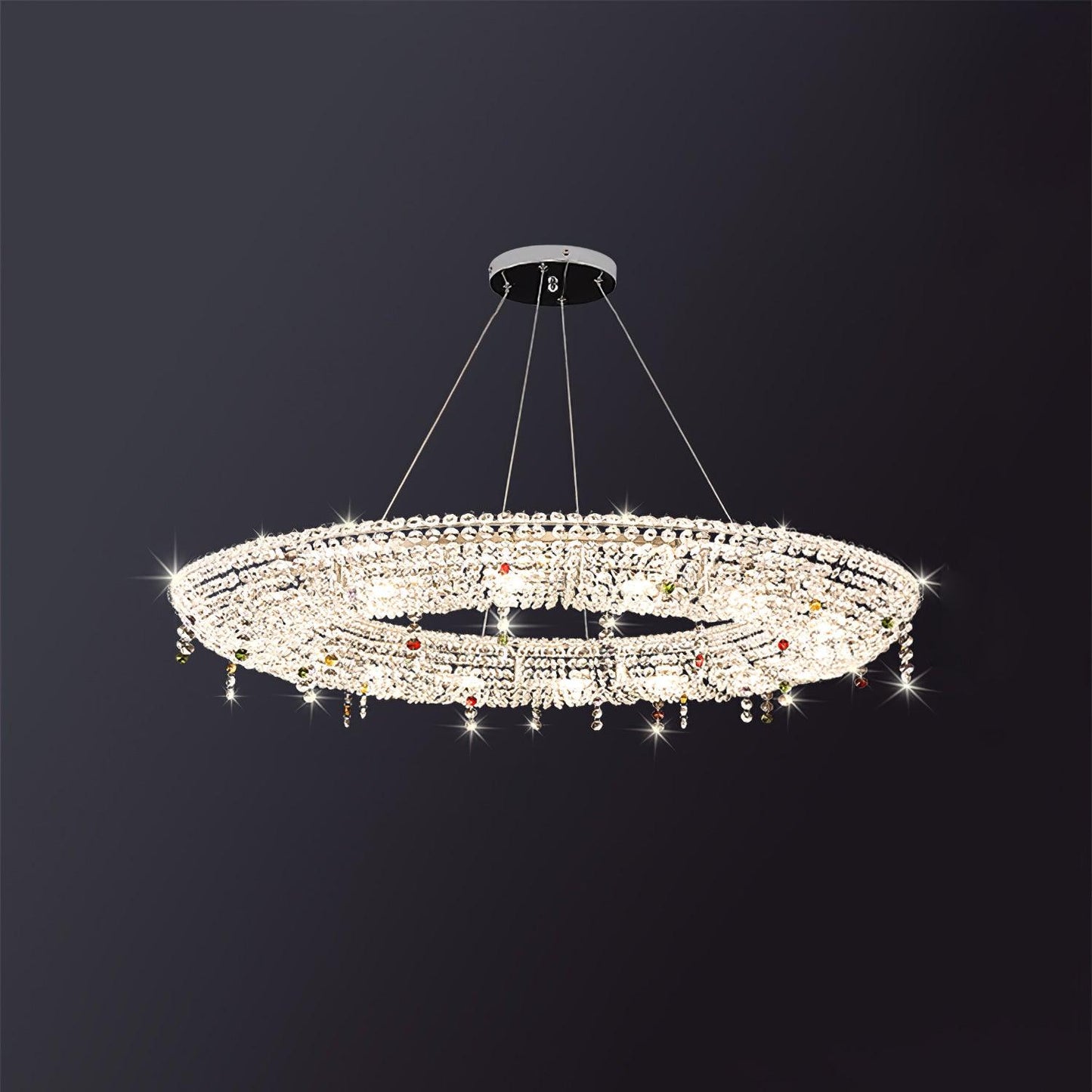 Modern Round Crystal Chandelier - YIOSI