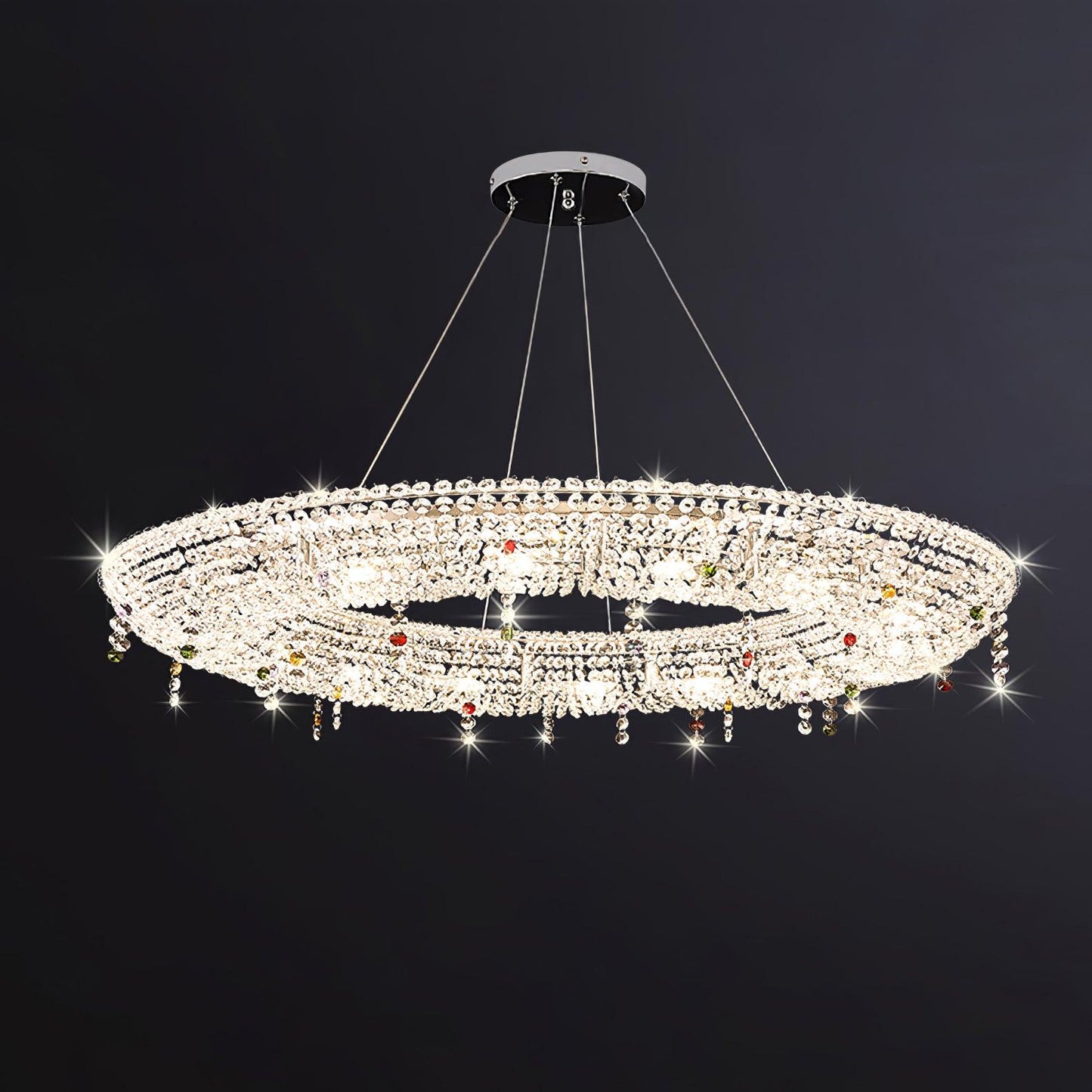 Modern Round Crystal Chandelier - YIOSI