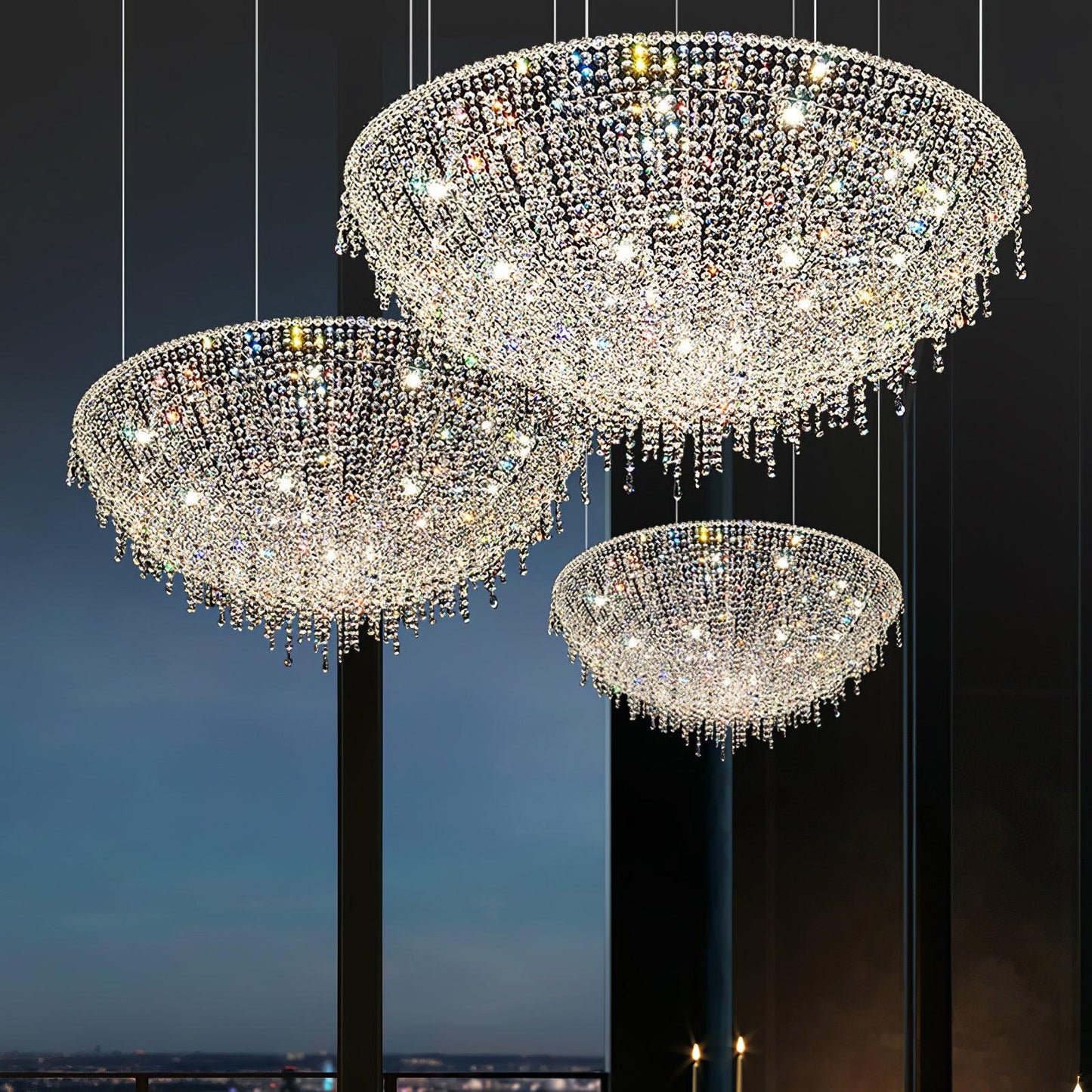Modern Round Crystal Chandelier - YIOSI