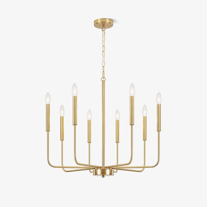 Monroe Polished Gold Modern Chandelier with Brass or Black Finish