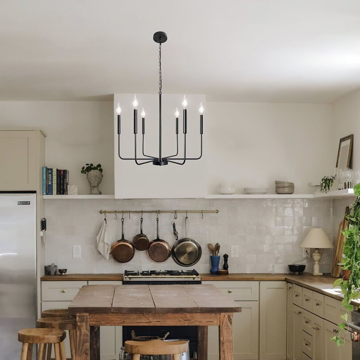 Monroe Polished Gold Modern Chandelier with Brass or Black Finish