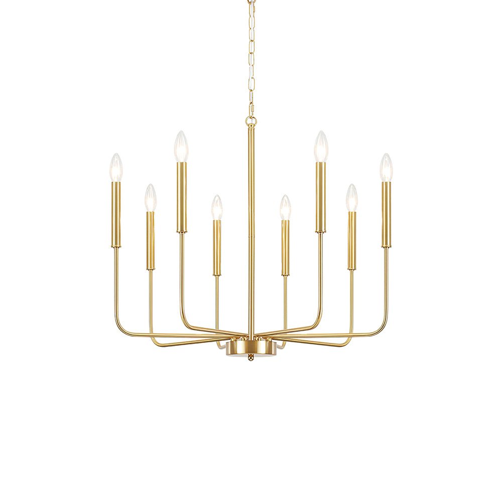 Monroe Polished Gold Modern Chandelier with Brass or Black Finish