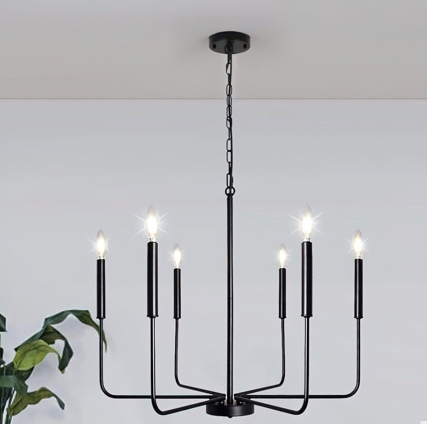 Monroe Polished Gold Modern Chandelier with Brass or Black Finish
