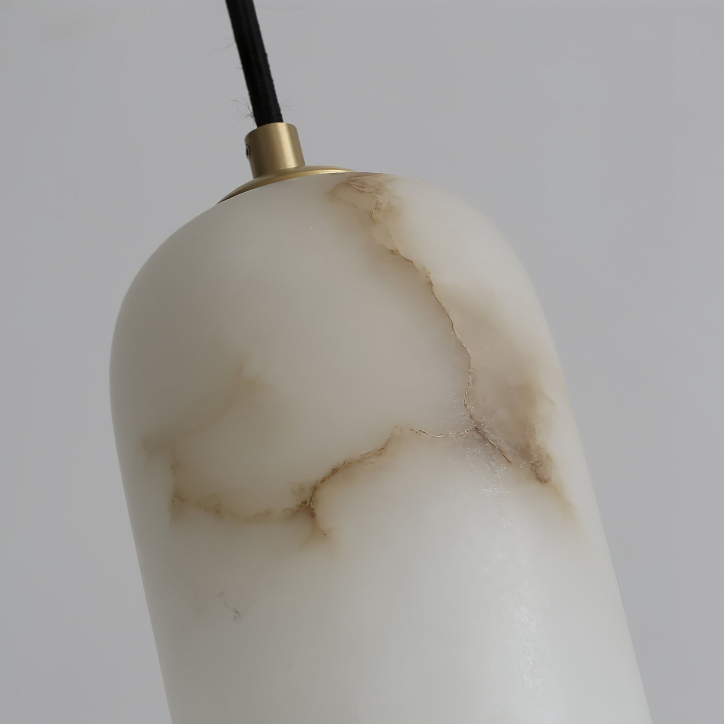 Monty Brass & White Alabaster Wall Lamp with Braided Cord