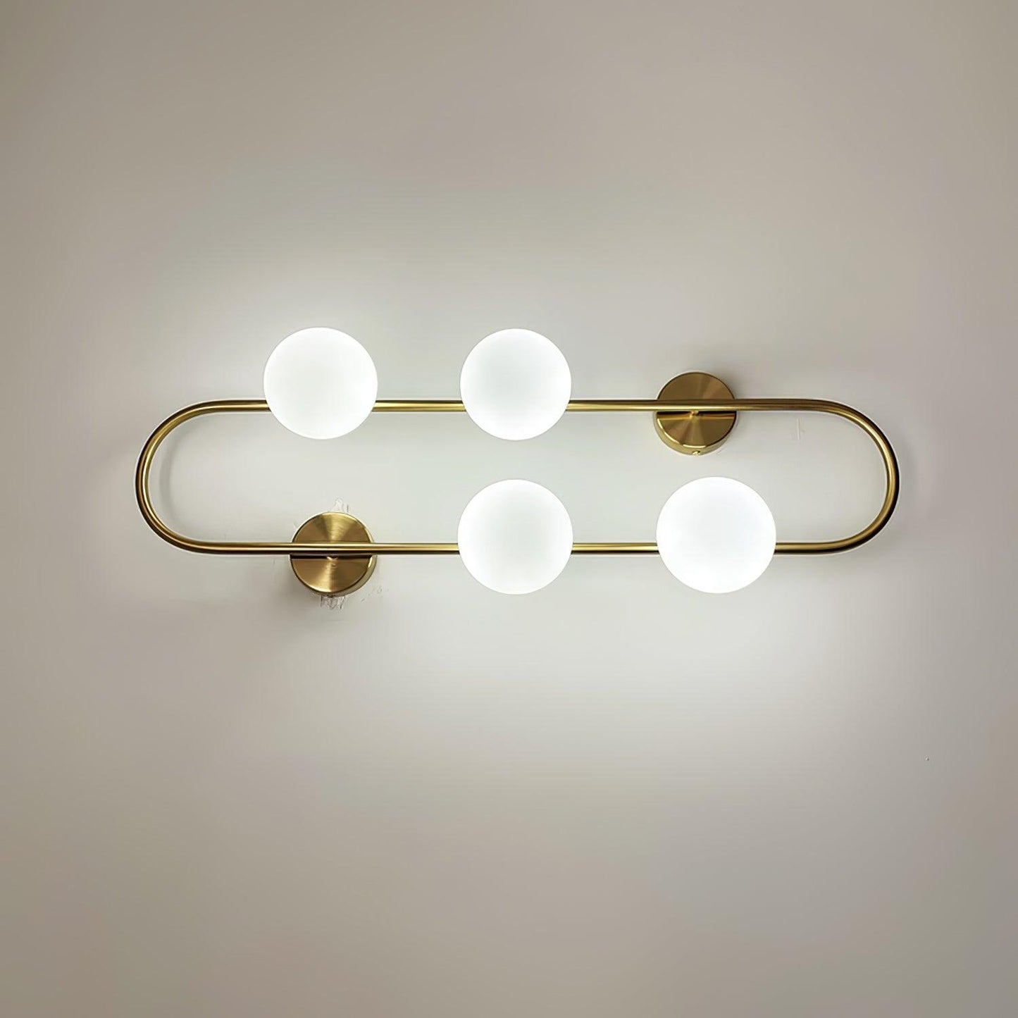 Buch Multi-Bulb Gold & Black Wall Lamp with Glass Shades