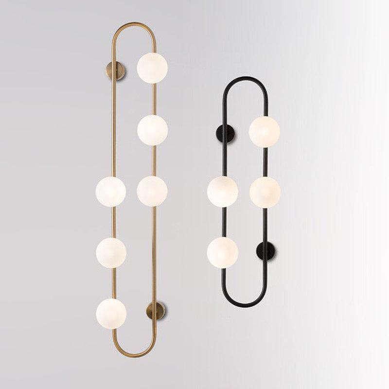 Buch Multi-Bulb Gold & Black Wall Lamp with Glass Shades
