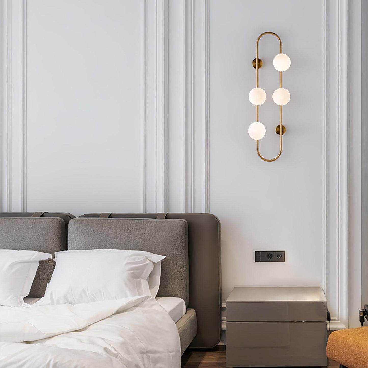 Buch Multi-Bulb Gold & Black Wall Lamp with Glass Shades