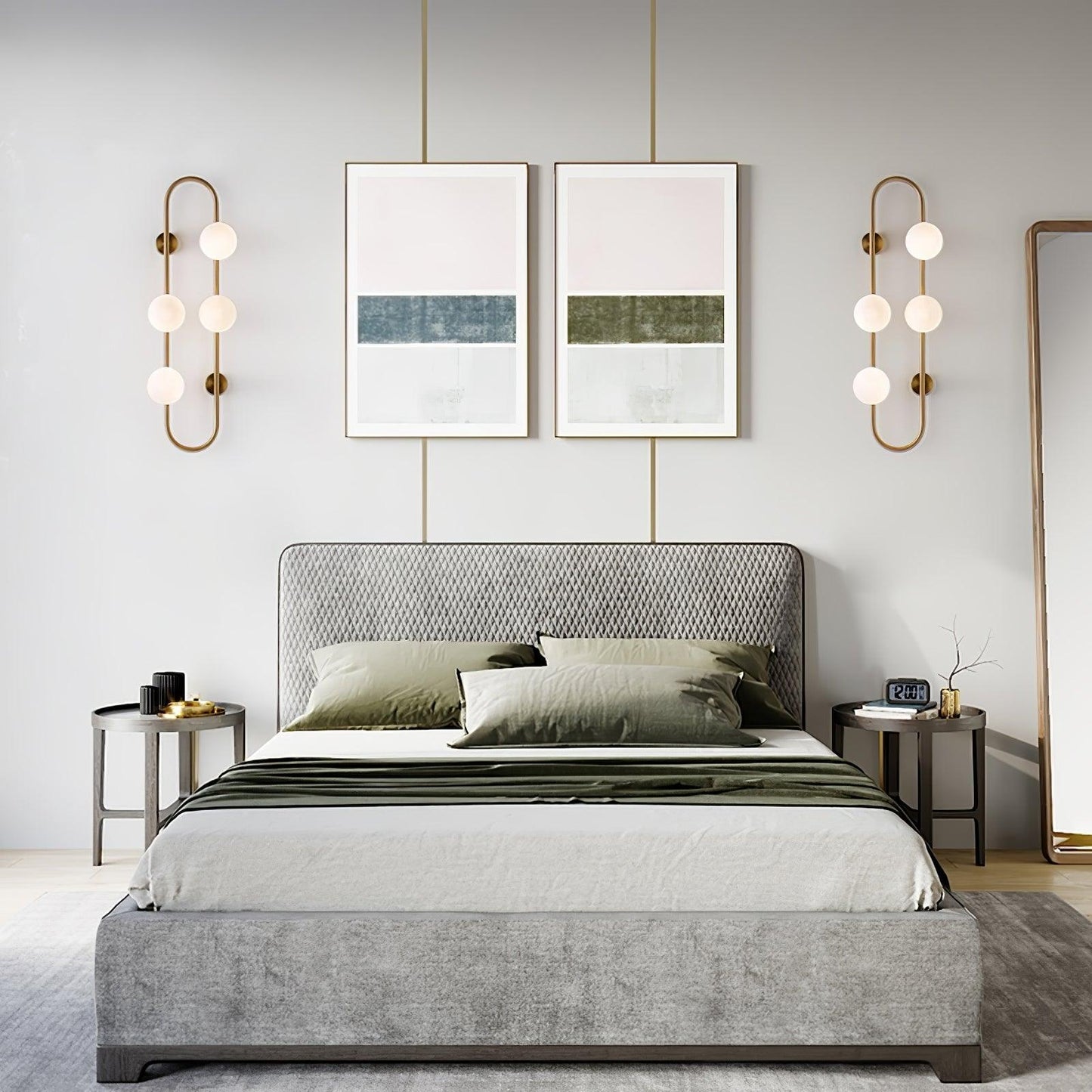 Buch Multi-Bulb Gold & Black Wall Lamp with Glass Shades