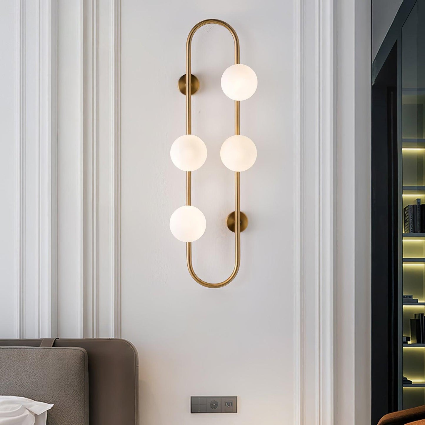 Buch Multi-Bulb Gold & Black Wall Lamp with Glass Shades