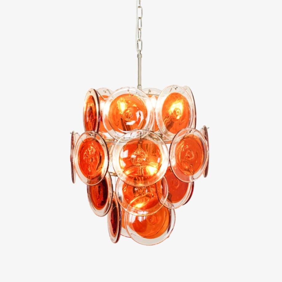 Murano Orange Disk Glass Chandelier - YIOSI