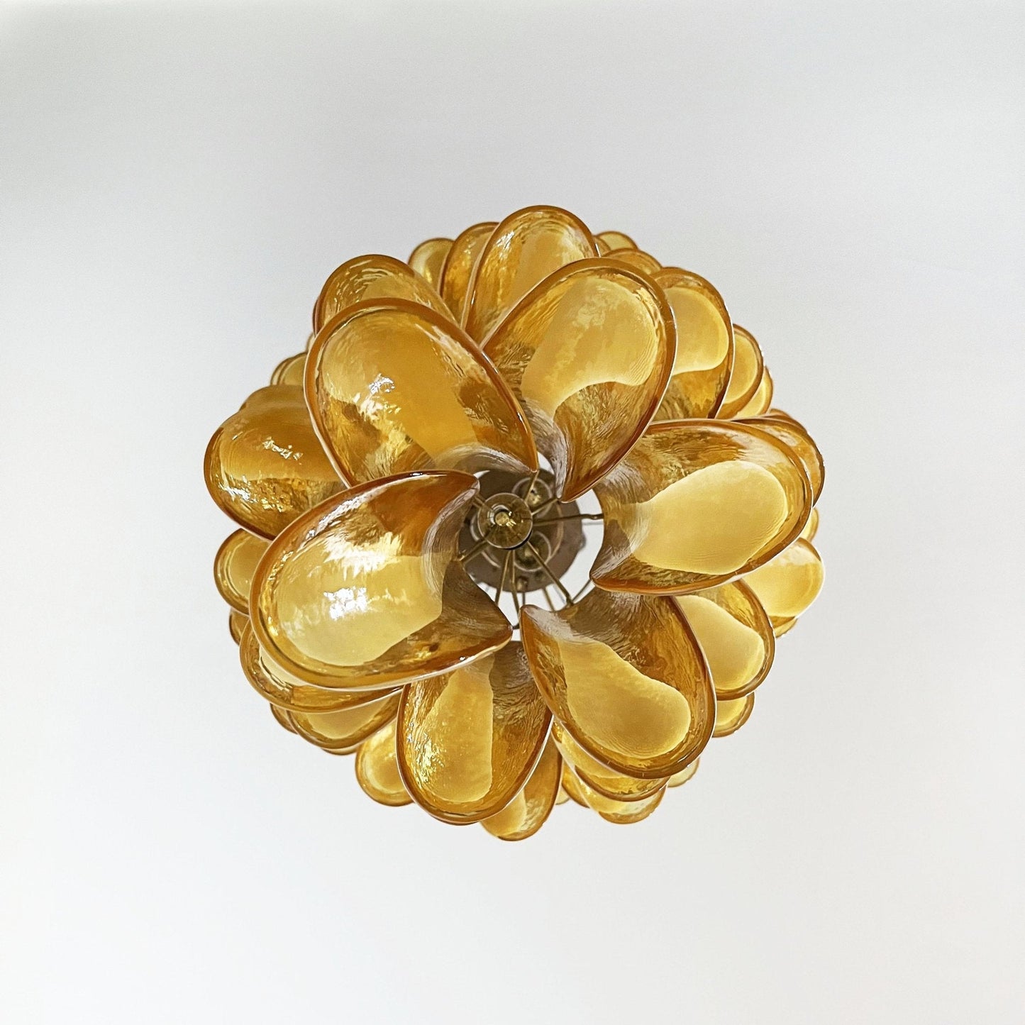 Murano Amber Petals Spiral Chandelier - YIOSI