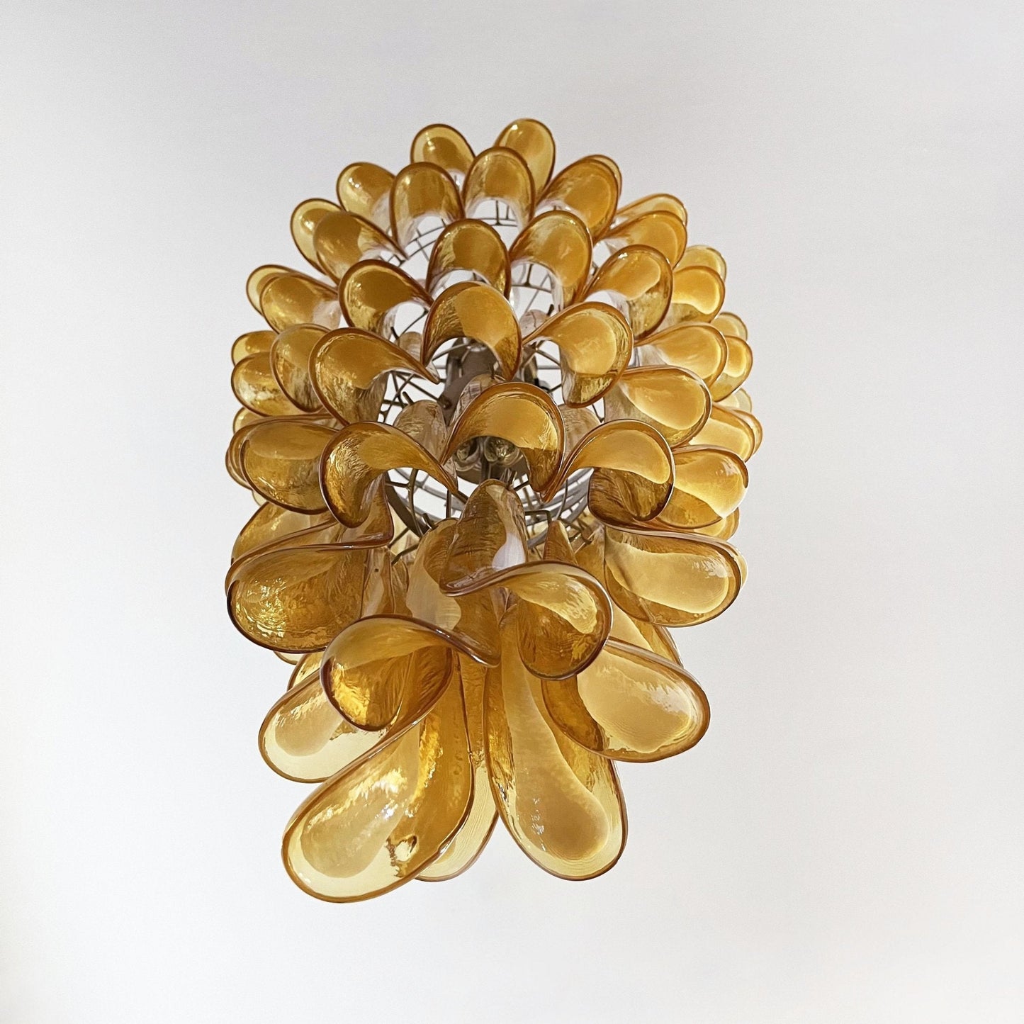Murano Amber Petals Spiral Chandelier - YIOSI