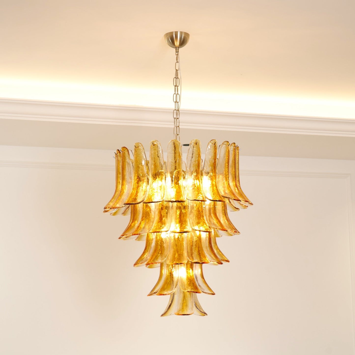 Murano Amber Lily Chandelier - YIOSI