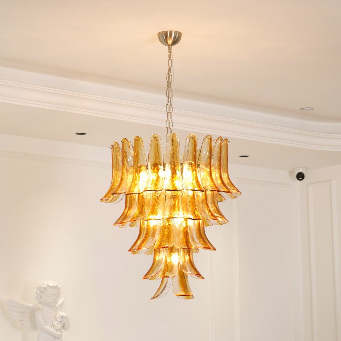 Murano Amber Lily Chandelier - YIOSI