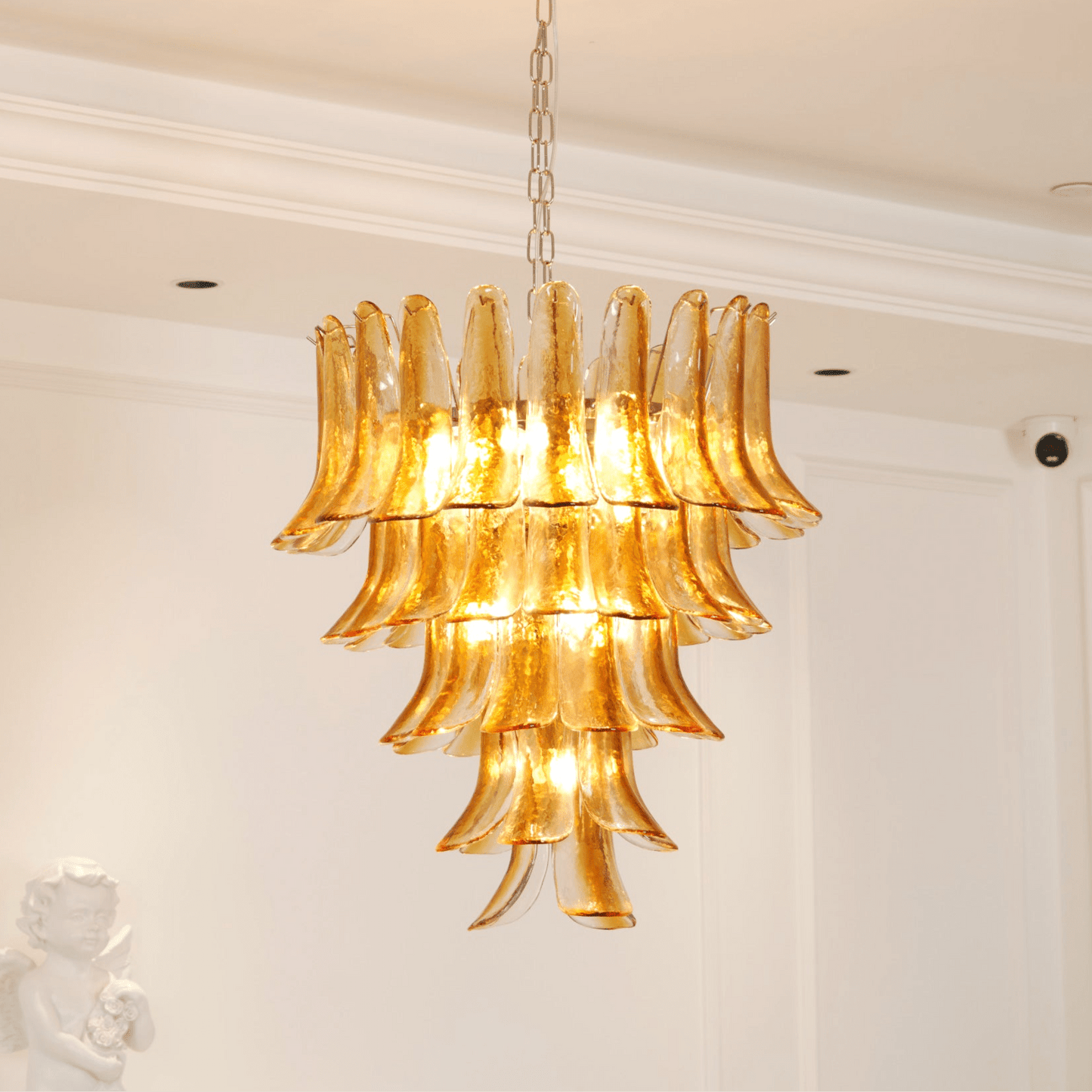 Murano Amber Lily Chandelier - YIOSI