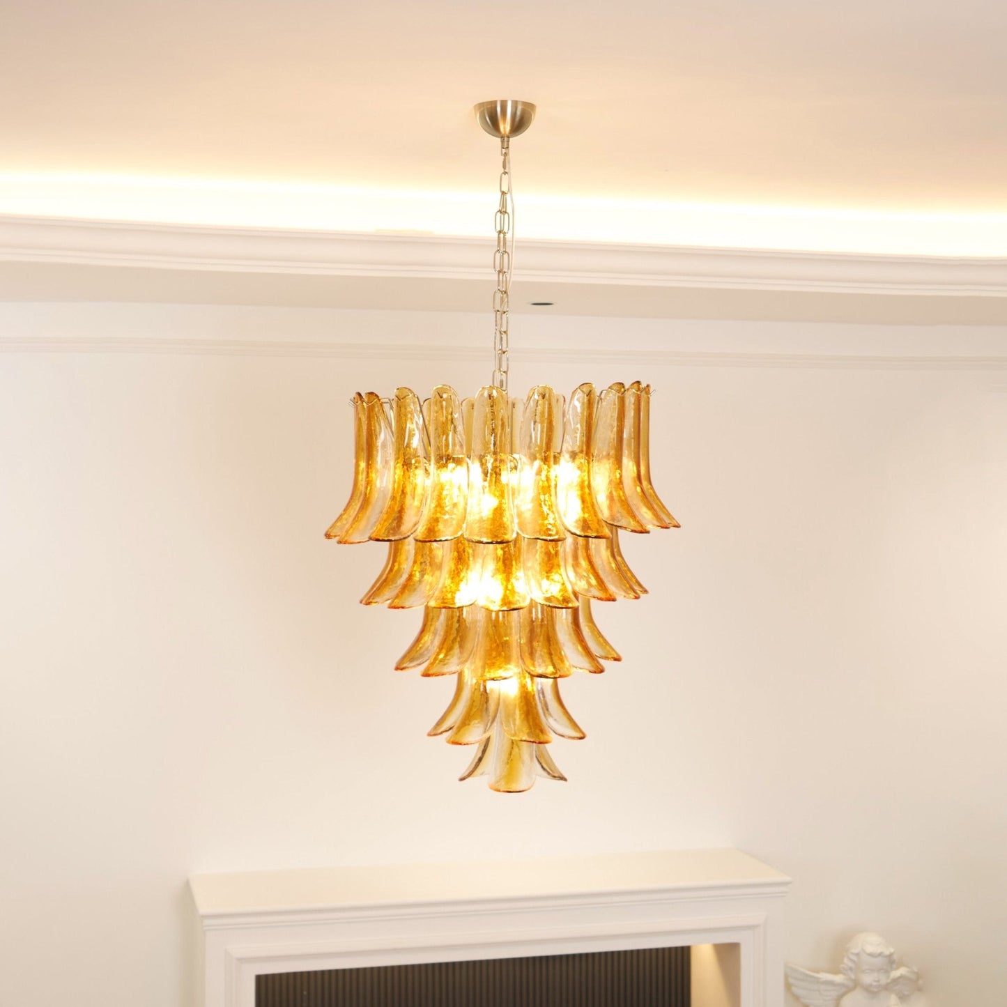 Murano Amber Lily Chandelier - YIOSI