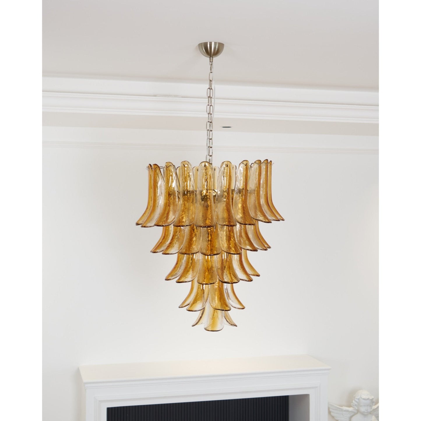 Murano Amber Lily Chandelier - YIOSI