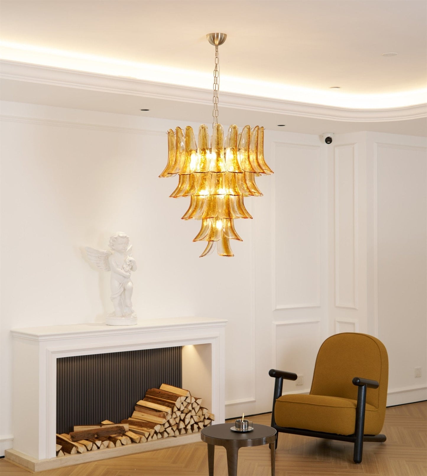 Murano Amber Lily Chandelier - YIOSI