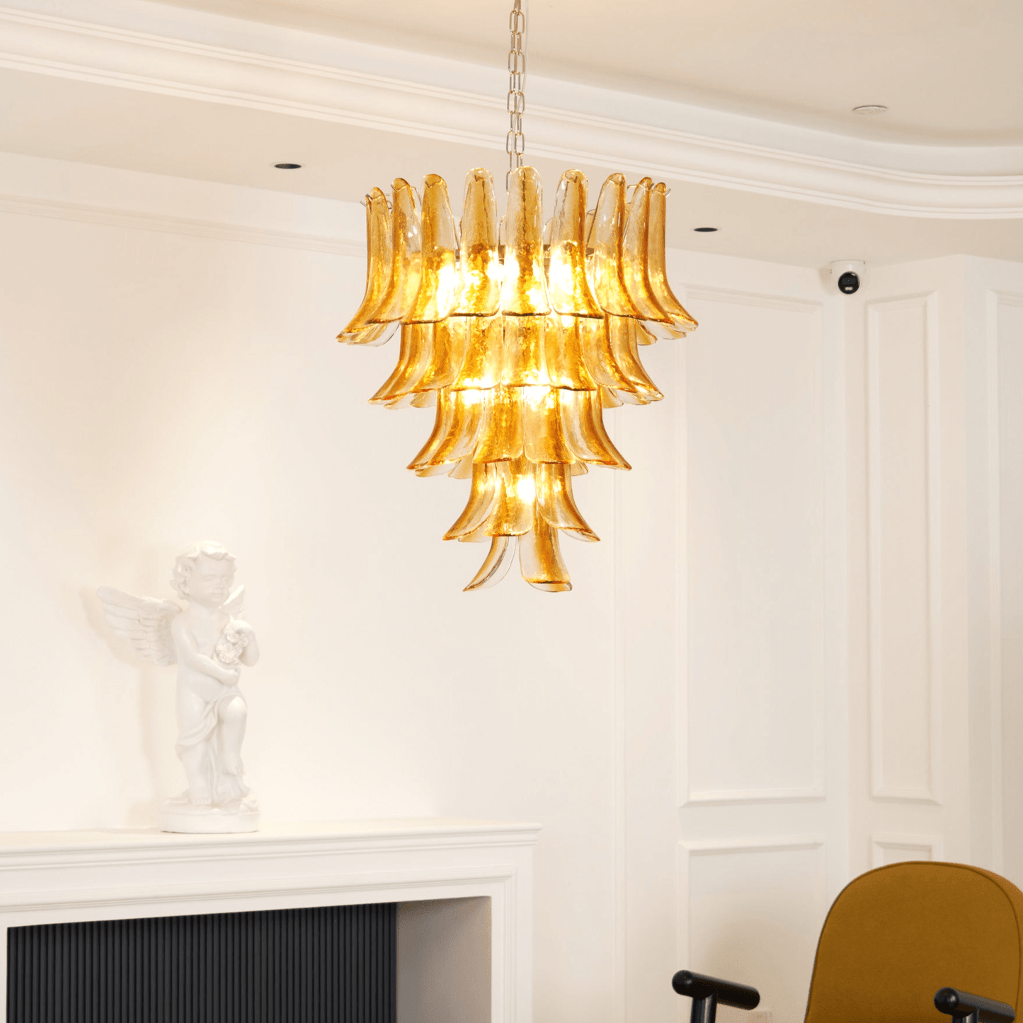 Murano Amber Lily Chandelier - YIOSI