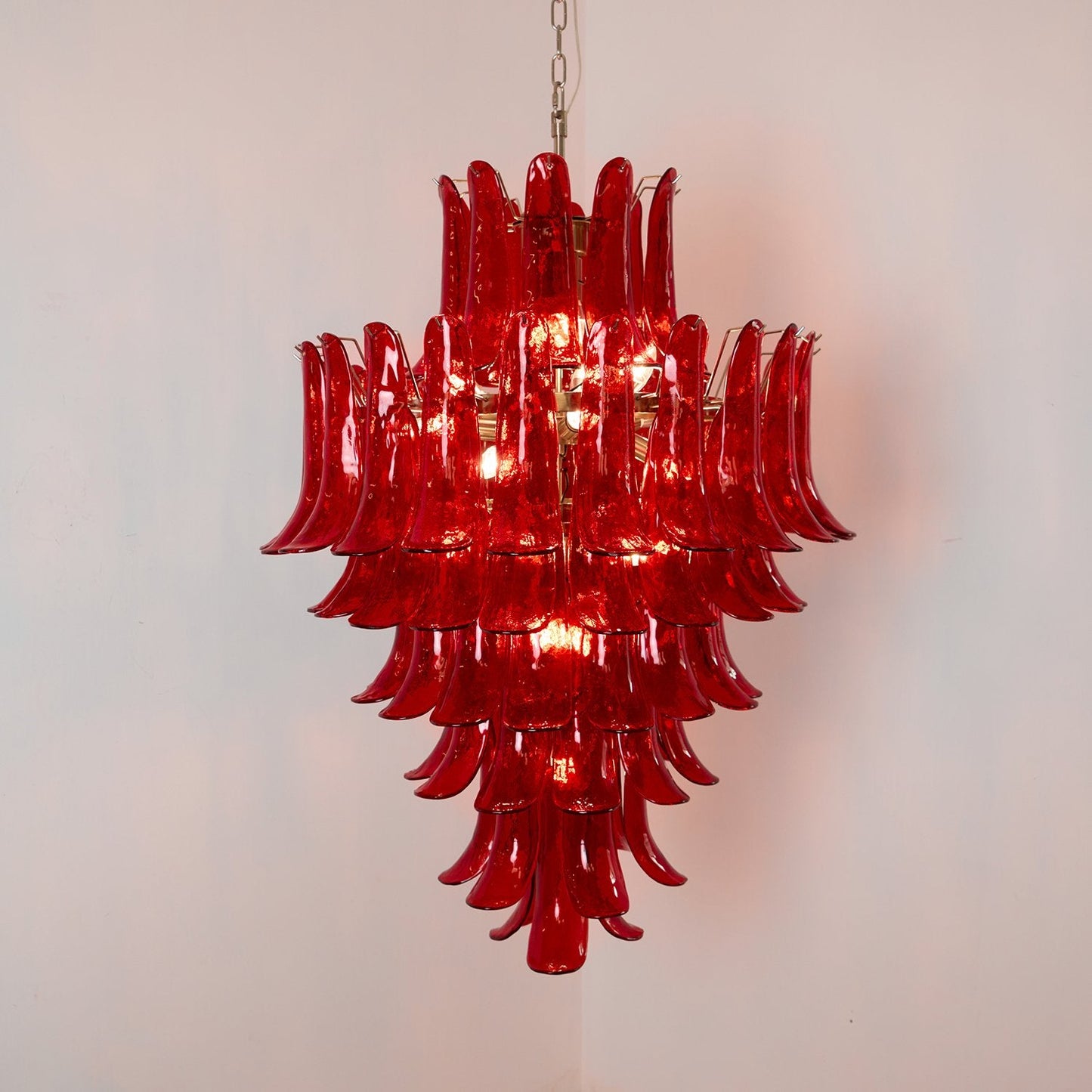 Murano Crimson Cascade Chandelier - YIOSI