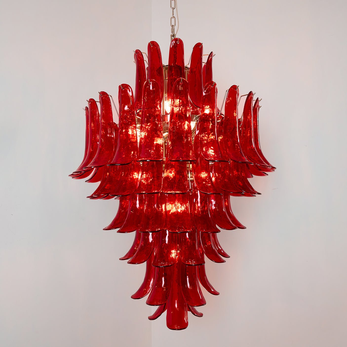 Murano Crimson Cascade Chandelier - YIOSI