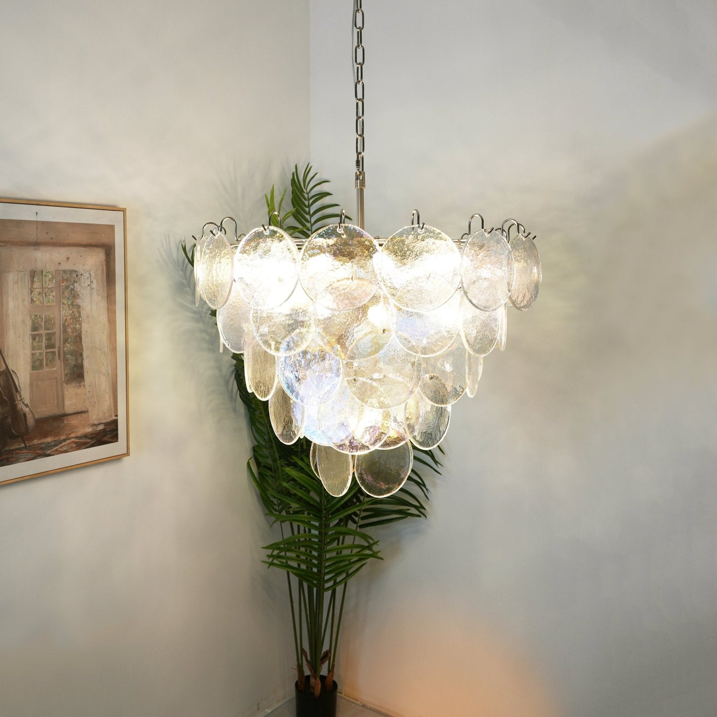 Murano Disc Iridescent Chandelier - YIOSI
