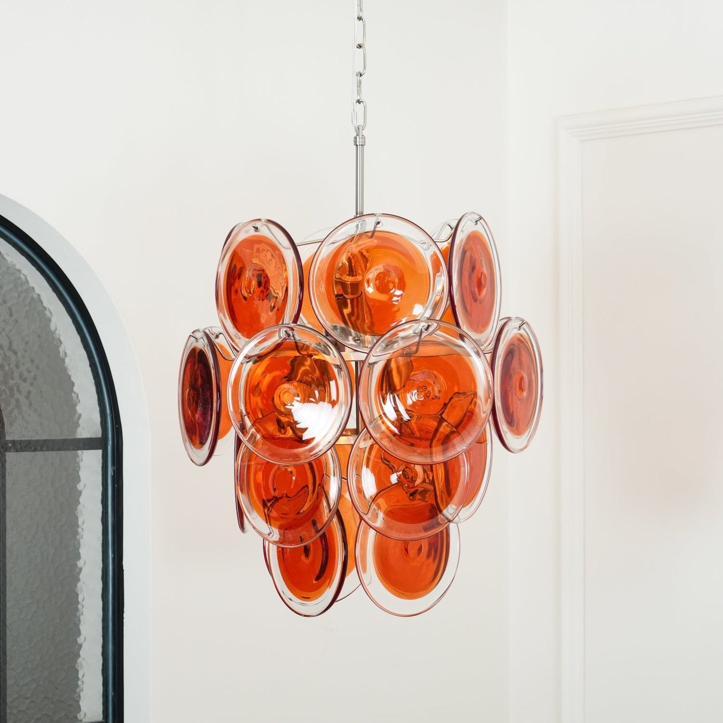 Murano Orange Disk Glass Chandelier - YIOSI